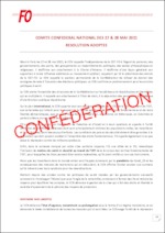Résolution du Comité confédéral national des 27 & 28 mai 2021