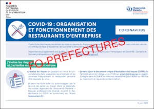 Evolutions du protocole relatif à la restauration collective à compter du 9 juin en miroir du protocole hôtellerie-café-restauration