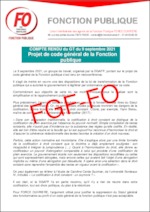 Compte rendu du GT du 9 septembre 2021 : Projet de code général de la fonction publique