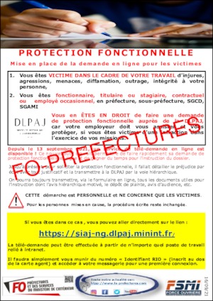 Ouverture du service de télédemande de protection fonctionnelle