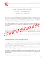 RÉSOLUTION DU CCN ADOPTÉE A L UNANIMITÉ