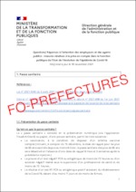 FAQ concernant les mesures relatives à la prise en compte dans la fonction publique de l’Etat de l’évolution de l’épidémie de Covid-19, actualisée le 18 novembre 2021.