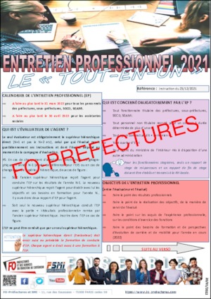 Tract et guide FO Entretien professionnel 2021