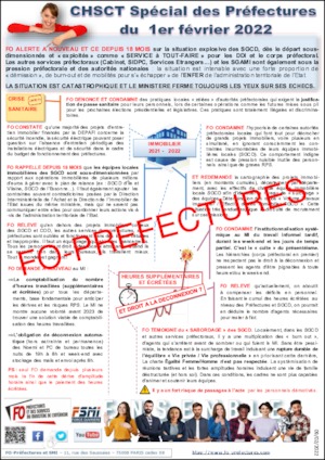 CHSCT spécial des préfectures du 1er février 2022