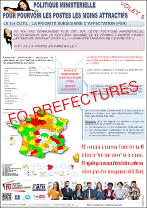 PSA et à l’ITM pour l’attractivité de certains emplois en préfectures et SGAMI