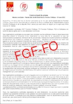COMMUNIQUE DE PRESSE DES OS FP : CGT – FO – FSU -SOLIDAIRES – PLAN SANTÉ TRAVAIL