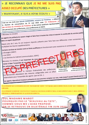 Rencontre des syndicats de préfectures – SGCD  avec le ministre de l’Intérieur