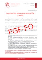 La précarité des agents contractuels de l’État : ça suffit !