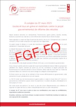 A compter du 07 mars 2023 toutes et tous en grève et mobilisés contre le projet gouvernemental de réforme des retraites