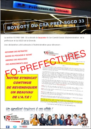 Boycott CSA préfecture et SGCD Gironde