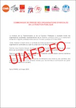 COMMUNIQUE DE PRESSE DES ORGANISATIONS SYNDICALES DE LA FONCTION PUBLIQUE
