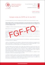 Compte-rendu FGF FO du Conseil Supérieur de la Fonction Publique de l’État du 16 mai 2023