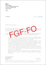 Courrier du ministre de la Transformation et de la Fonction publiques en réponse au courrier de la FGF-FO du 27 juillet 2023 sur le pouvoir d’achat des agents