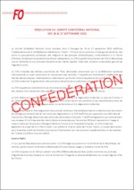Résolution du CCN FO des 26 et 27 septembre 2023