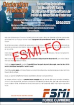 Déclaration préalable FSMI FO lors de la FS ministérielle du 10 octobre