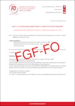 Note de la FGF FO suite à la parution de la circulaire Première Ministre 6419SG du 29/09/2023 sur la rénovation des concours d’accès à la fonction publique d’Etat