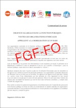 Communiqué de presse intersyndical mobilisation 19 mars 2024