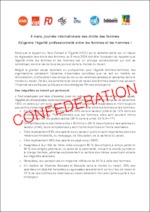 Communiqué intersyndical sur le 8 mars journée internationale des droits des femmes ainsi que deux affiches FO