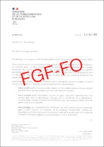 Courrier de Stanislas Guérini au secrétaire général de la FGF-FO