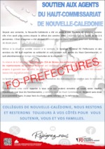 Soutien aux personnels du Haut-Commissariat de Nouvelle Calédonie