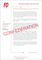 Déclaration de politique générale : premières réactions FO