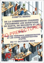Compte rendu de la dernière séance du 11octobre de la commission chargée d’examiner les questions de santé, de sécurité et de conditions de travail – CSSCT