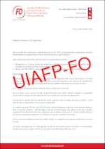 Courrier de FO Fonction publique adressé aux députés