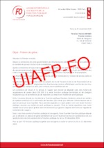 Courrier FO Fonction publique au Premier ministre – préavis de grève