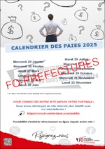 Calendrier des paies 2025
