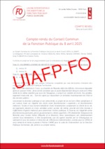 Compte-rendu du CCFP du 8 avril 2025 – Déclaration liminaire FO