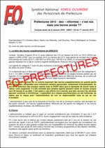 Compte rendu FO de la réunion DRH/DMAT/OS du 17 janvier 2012